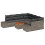 Conjunto de Sofás de Jardín 9 Piezas Gris Poliratán de , Sofás de exterior - Ref: Foro24-3347937, Precio: 572,08 €, Descuento: %