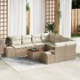 Juego de Sofás de Jardín Juego de 9 Beige y crema Rattan, Poliéster de , Sofás de exterior - Ref: Foro24-3347939, Precio: 615...