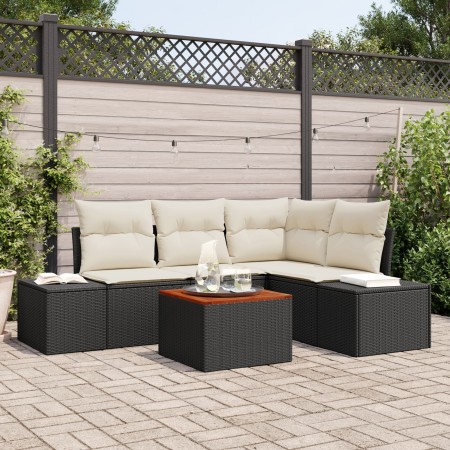 Juego de Sofás de Jardín 5 Piezas Negro y Crema de , Sofás de exterior - Ref: Foro24-3347950, Precio: 348,03 €, Descuento: %