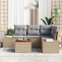Juego de Sofás de Jardín 5 Piezas Beige y Gris de , Sofás de exterior - Ref: Foro24-3347952, Precio: 366,64 €, Descuento: %