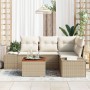 Conjunto de Sofá de Jardín Juego de 5 Beige y crema de , Sofás de exterior - Ref: Foro24-3347953, Precio: 368,55 €, Descuento: %