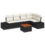 Set de Sofá de Jardín de 6 Piezas con Cojines Negro Ratán Acacia de , Sofás de exterior - Ref: Foro24-3347957, Precio: 394,30...
