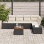 Set de Sofá de Jardín de 6 Piezas con Cojines Negro Ratán Acacia de , Sofás de exterior - Ref: Foro24-3347957, Precio: 394,30...