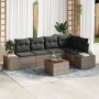Conjunto de Sofá de Jardín de 6 Piezas con Cojines Gris Ratán Acacia de , Sofás de exterior - Ref: Foro24-3347958, Precio: 39...