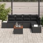Juego de Sofá de Jardín de 6 Piezas con Cojines Polirratán Negro Acacia de , Sofás de exterior - Ref: Foro24-3347961, Precio:...