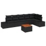 Conjunto de Sofá de Jardín de 7 Piezas con Cojines Negro Poliratán Acacia de , Sofás de exterior - Ref: Foro24-3347968, Preci...