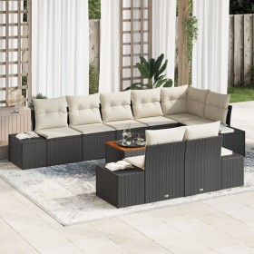 Conjunto de Sofá de Jardín de 9 Piezas con Cojines Negro Poliratán Acacia de , Sofás de exterior - Ref: Foro24-3347971, Preci...