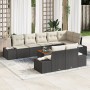 Conjunto de Sofá de Jardín de 9 Piezas con Cojines Negro Poliratán Acacia de , Sofás de exterior - Ref: Foro24-3347971, Preci...