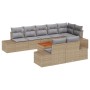 Juego de Sofás de Jardín de 9 Piezas con Cojines Beige de Ratán de Polietileno Acacia de , Sofás de exterior - Ref: Foro24-33...