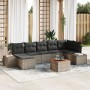 Juego de Sofá de Jardín de 8 Piezas con Cojines Gris Ratán Poliéster Acacia de , Sofás de exterior - Ref: Foro24-3347986, Pre...
