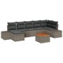 Juego de Sofá de Jardín de 8 Piezas con Cojines Gris Ratán Poliéster Acacia de , Sofás de exterior - Ref: Foro24-3347986, Pre...