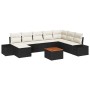 Conjunto de Sofá de Jardín de 9 Piezas con Cojines Negro Poliratán Acacia de , Sofás de exterior - Ref: Foro24-3347992, Preci...