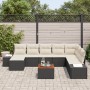 Conjunto de Sofá de Jardín de 9 Piezas con Cojines Negro Poliratán Acacia de , Sofás de exterior - Ref: Foro24-3347992, Preci...