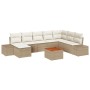 Conjunto de Sofás de Jardín de 9 Piezas con Cojines Beige Poliratán Acacia de , Sofás de exterior - Ref: Foro24-3347995, Prec...