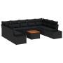 Conjunto de Sofá de Jardín de 10 piezas con cojines Negro Poliratán Acacia de , Sofás de exterior - Ref: Foro24-3348003, Prec...