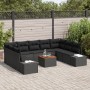 Conjunto de Sofá de Jardín de 10 piezas con cojines Negro Poliratán Acacia de , Sofás de exterior - Ref: Foro24-3348003, Prec...