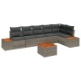 Conjunto de Sofá de Jardín de 7 Piezas con Cojines Gris Poliratán Acacia de , Sofás de exterior - Ref: Foro24-3348100, Precio...