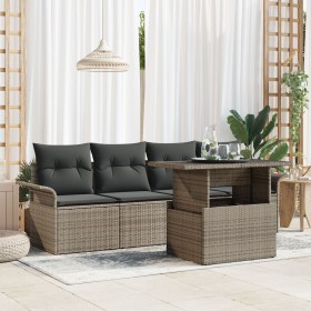 Conjunto de Sofá de Jardín Conjunto de 4 Gris Ratán de , Sofás de exterior - Ref: Foro24-3348185, Precio: 360,80 €, Descuento: %