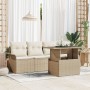 Conjunto de Sofás de Jardín de 5 Piezas con Cojines Beige de Poliratán de , Sofás de exterior - Ref: Foro24-3348187, Precio: ...