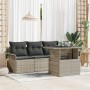 Conjunto de Sofá de Jardín de 5 Piezas con Cojines Gris Claro Ratan Polimérico de , Sofás de exterior - Ref: Foro24-3348188, ...