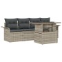 Conjunto de Sofá de Jardín de 5 Piezas con Cojines Gris Claro Ratan Polimérico de , Sofás de exterior - Ref: Foro24-3348188, ...