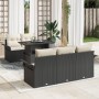 Conjunto de Sofás de Jardín de 6 Piezas con Cojines Ratán Poliéster Negro de , Sofás de exterior - Ref: Foro24-3348193, Preci...