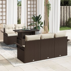 Juego de Sofás de Jardín de 6 Piezas con Cojines Marrón Poliratán de , Sofás de exterior - Ref: Foro24-3348194, Precio: 504,8...