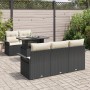 Conjunto de Sofás de Jardín de 6 Piezas con Cojines Ratán Poliéster Negro de , Sofás de exterior - Ref: Foro24-3348193, Preci...