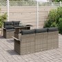 Conjunto de Sofás de Jardín de 6 Piezas con Cojines Gris de Poliratán de , Sofás de exterior - Ref: Foro24-3348195, Precio: 4...