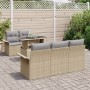 Juego de Sofá de 6 Piezas para Jardín con Cojines Beige Poliratán de , Sofás de exterior - Ref: Foro24-3348196, Precio: 497,6...