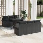 Conjunto de Sofá de Jardín de 7 Piezas con Cojines Ratán Negro Poliéster de , Sofás de exterior - Ref: Foro24-3348209, Precio...