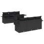 Conjunto de Sofá de Jardín de 7 Piezas con Cojines Ratán Negro Poliéster de , Sofás de exterior - Ref: Foro24-3348209, Precio...