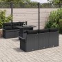Conjunto de Sofá de Jardín de 7 Piezas con Cojines Ratán Negro Poliéster de , Sofás de exterior - Ref: Foro24-3348209, Precio...
