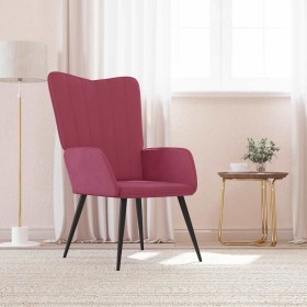 Sillón de relax de terciopelo rojo vino tinto en Sillones | Comprar online en Foru.es