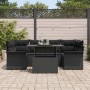 Juego de Sofás de Jardín de 7 Piezas con Cojines Negro Poliratan de , Sofás de exterior - Ref: Foro24-3348219, Precio: 513,97...