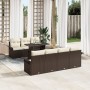 Conjunto de Sofá de Jardín de 8 Piezas con Cojines Marrón de Poli Ratán de , Sofás de exterior - Ref: Foro24-3348224, Precio:...