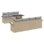 Conjunto de Sofá de Jardín de 8 Piezas con Cojines Beige de Poli Ratán de , Sofás de exterior - Ref: Foro24-3348226, Precio: ...