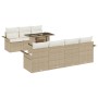 Juego de Sofá de Jardín de 8 Piezas con Cojines Beige Ratán Poliéster de , Sofás de exterior - Ref: Foro24-3348227, Precio: 6...