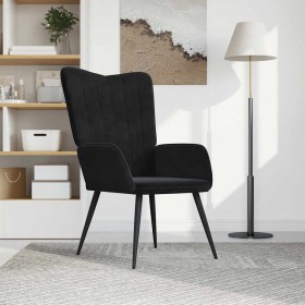Sillón de relax de terciopelo negro en Sillones | Comprar online en Foru.es