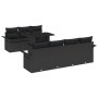Set de Sofá de Jardín de 8 Piezas con Cojines Negros de Poliratán de , Sofás de exterior - Ref: Foro24-3348229, Precio: 581,0...