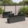 Set de Sofá de Jardín de 8 Piezas con Cojines Negros de Poliratán de , Sofás de exterior - Ref: Foro24-3348229, Precio: 581,0...