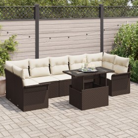 Conjunto de Sofá de Jardín de 8 Piezas con Cojines Marrón Polirratán de , Sofás de exterior - Ref: Foro24-3348234, Precio: 61...