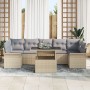 Juego de Sofá de Jardín de 8 Piezas con Cojines Beige de Ratán de , Sofás de exterior - Ref: Foro24-3348236, Precio: 594,76 €...