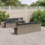 Conjunto de Sofá de Jardín de 9 Piezas con Cojines Gris Ratan Poli de , Sofás de exterior - Ref: Foro24-3348245, Precio: 647,...