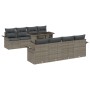 Conjunto de Sofá de Jardín de 9 Piezas con Cojines Gris Ratan Poli de , Sofás de exterior - Ref: Foro24-3348245, Precio: 647,...