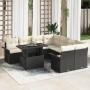 Conjunto de Sofá de Jardín de 9 Piezas con Cojines de Poliratán Negro de , Sofás de exterior - Ref: Foro24-3348253, Precio: 5...