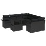 Conjunto de Sofá de Jardín de 9 Piezas con Cojines Negro Poliratán de , Sofás de exterior - Ref: Foro24-3348259, Precio: 631,...