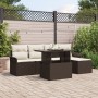 Conjunto de Sofá de Jardín de 6 Piezas con Cojines Marrón de Polirratán de , Sofás de exterior - Ref: Foro24-3348264, Precio:...