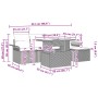 Conjunto de Sofá de Jardín de 6 Piezas con Cojines Marrón de Polirratán de , Sofás de exterior - Ref: Foro24-3348264, Precio:...