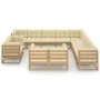 Set de muebles de jardín 13 pzs cojines madera pino marrón miel de vidaXL, Conjuntos de jardín - Ref: Foro24-3077017, Precio:...